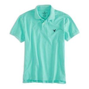 ‼️LAST CHANCE SALE‼️ AMERICAN EAGLE Men's Cotton Classic Fit Polo Shirt Aqua M